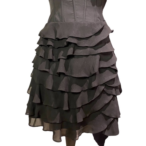 Karen Miller Black Ruffled Dress Size Medium - Picture 10 of 15